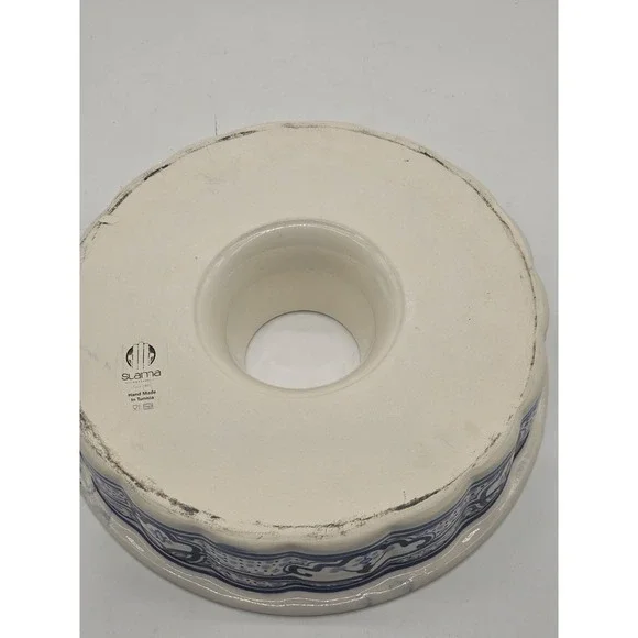 SLAMA  Pottery Since 1965 Blue Multi Color Pan Made In Tunisia - Picture 4 of 10